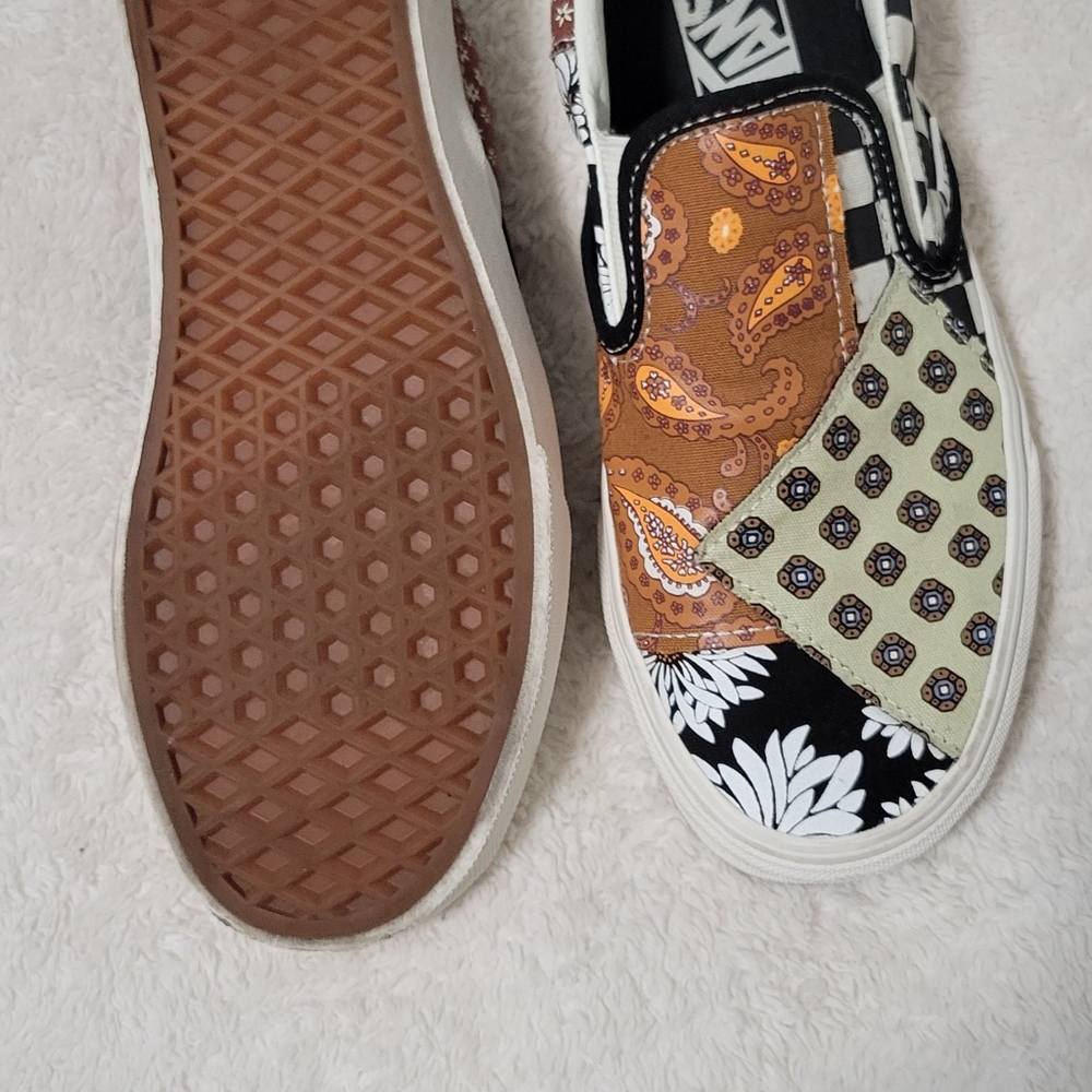 Vans patchwork slip ons